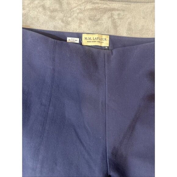 M.M. LaFleur Foster Pants Size 12 Navy Blue Stretch Work Trousers Slim Ankle - Picture 3 of 14